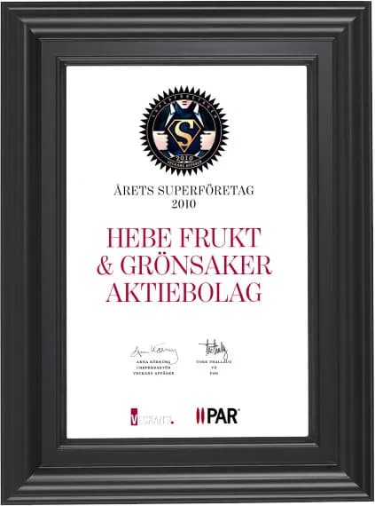 Diplom: Årets Superföretag 2010