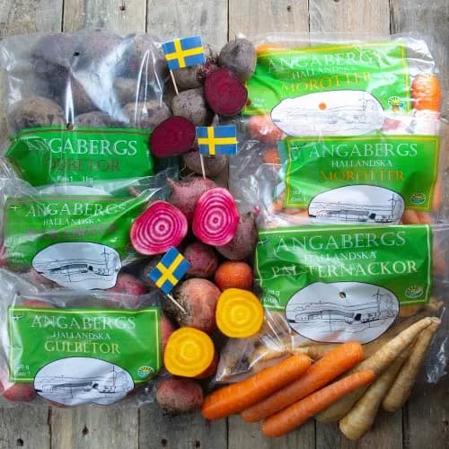 Ängabergs sortiment av betor, morötter och palsternackor