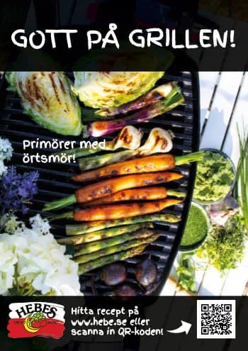 Butiksskylt: Gott på grillen — primörer med örtsmör