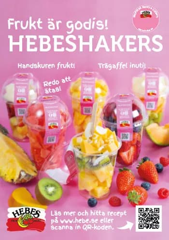 Butiksskylt: HebeShakers — frukt är godis!