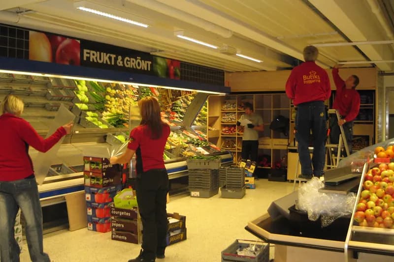 Ombyggnad av frukt- & gröntavdelning pågår